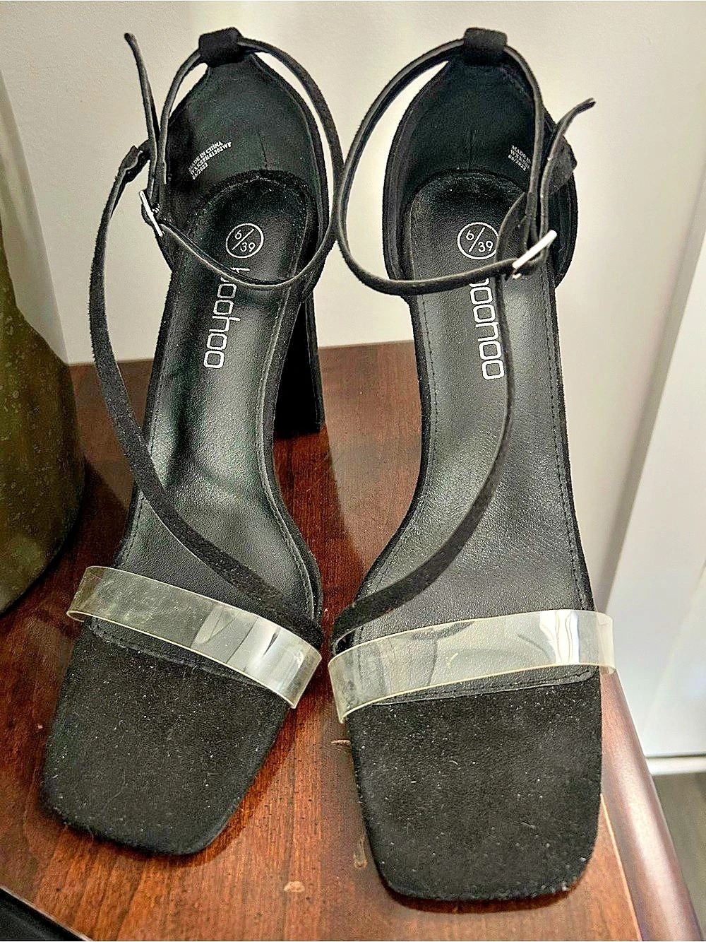 Boohoo square high heeled sandal